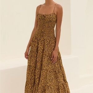 Anthropologie Brown Maxi Dress